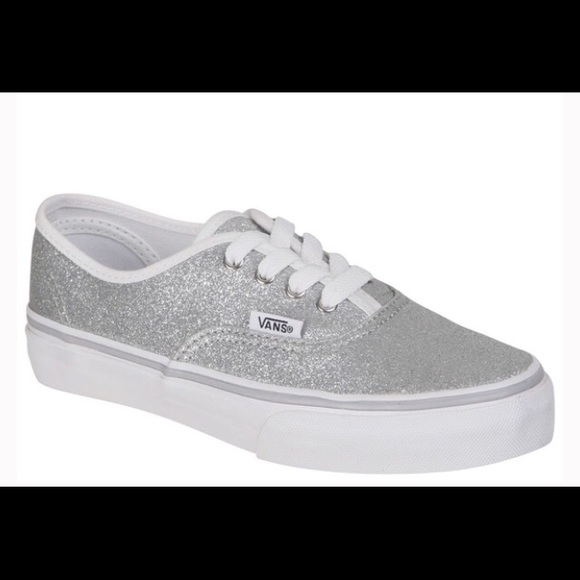 grey sparkle vans